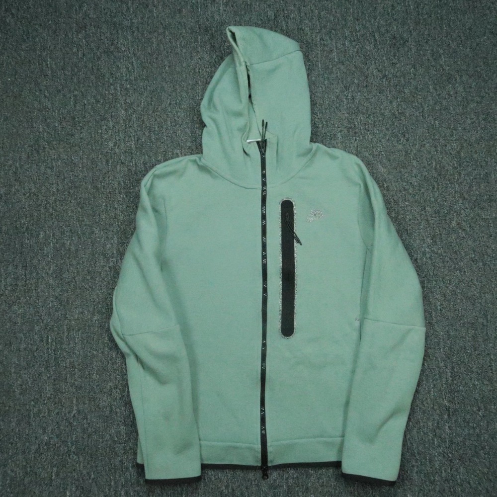 Nike Hoodie Men Small Ice Green Tech Fleece Full Zip Pocket Jacket Swoosh Hooded